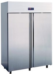 Bild von Kühl- & Tiefkühlschrank "Basic-Line" Innen & Außen Edelstahl
