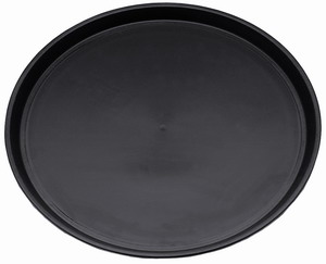 Bild von Tablett, Glasfaser Polyester, rund,schwarz,rutschfest 32 cm
