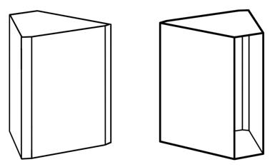 Bild von Eck-Element, innen, 90°, auf offenem Unterbau
