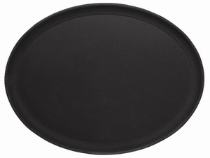 Bild von Tablett oval, rutschfest, 26,5 x 20 cm, schwarz
