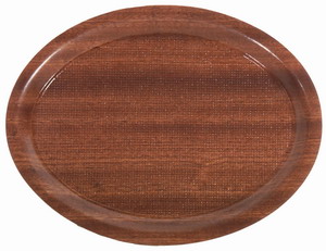 Bild von Holz-Tablett, oval, rutschfest, 26x20 cm
