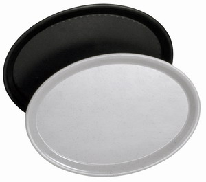 Bild von Tablett, Glasfaser Polyester, oval, rutschfest 29 x 21 cm, schwarz
