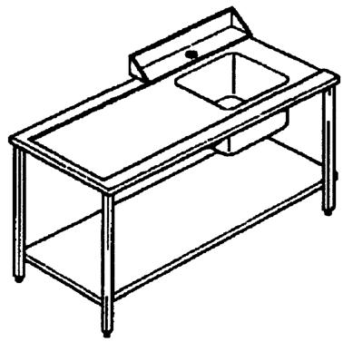 Bild von Zulauftisch links, Becken rechts für Modell 2315001+2315002
