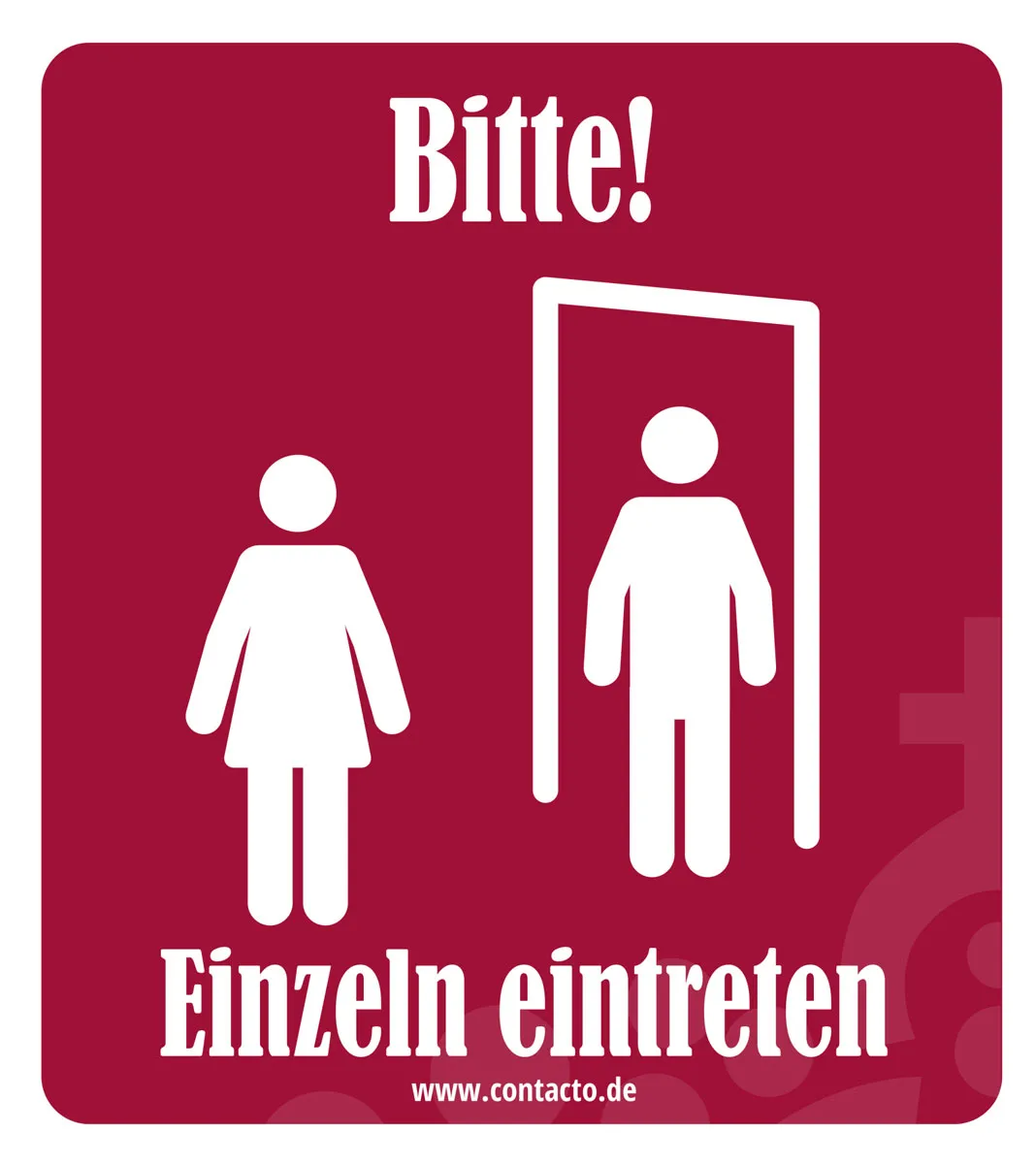 Picture of Schild ''Einzeln eintreten''