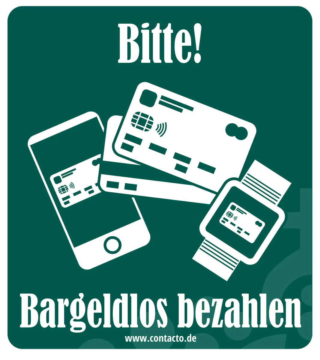 Picture of Schild ''Bargeldlos zahlen''