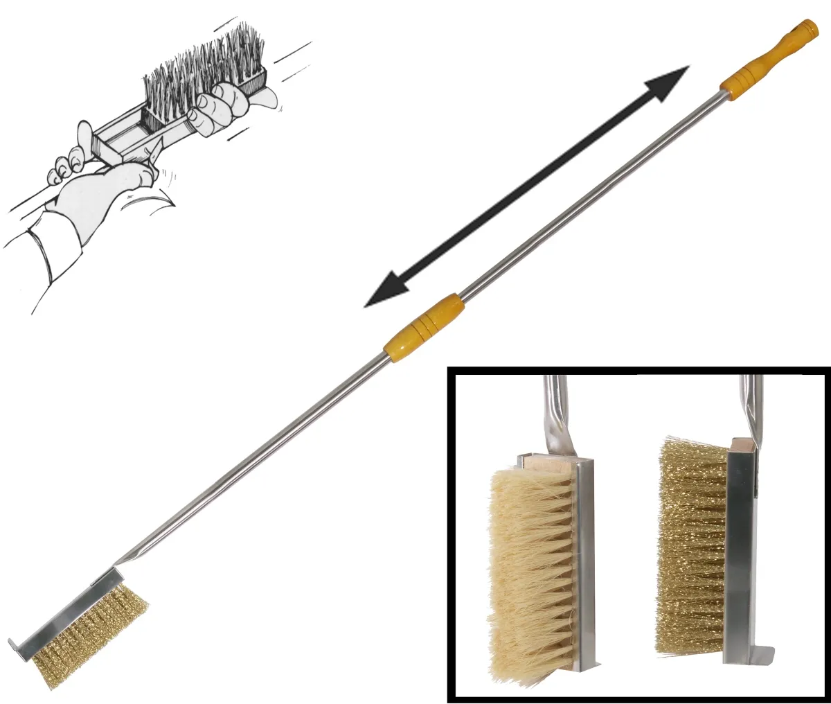 Bild von Pizzaofen-Bürste, Naturborsten 175 cm  
