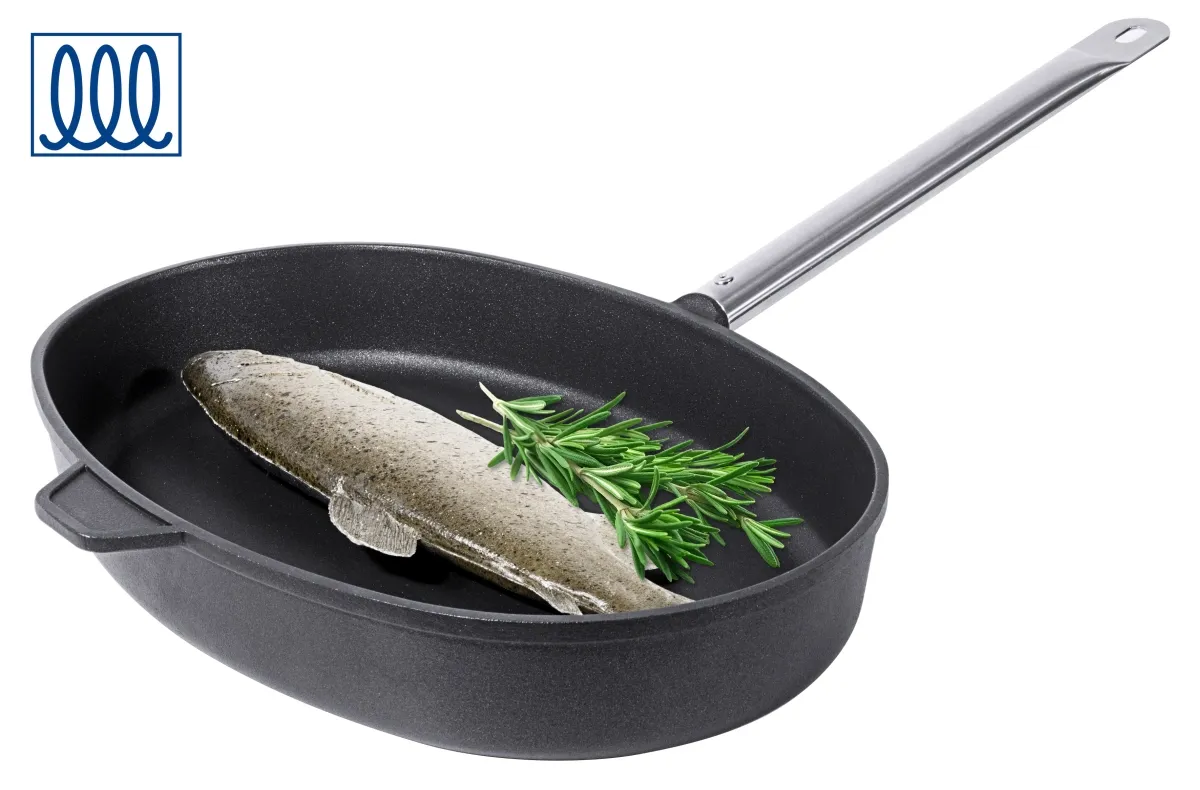 Bild von Fischbratpfanne, Aluminiumguss, mit Titan-Alu-Beschichtung, induktionsgeeignet beschichtet  