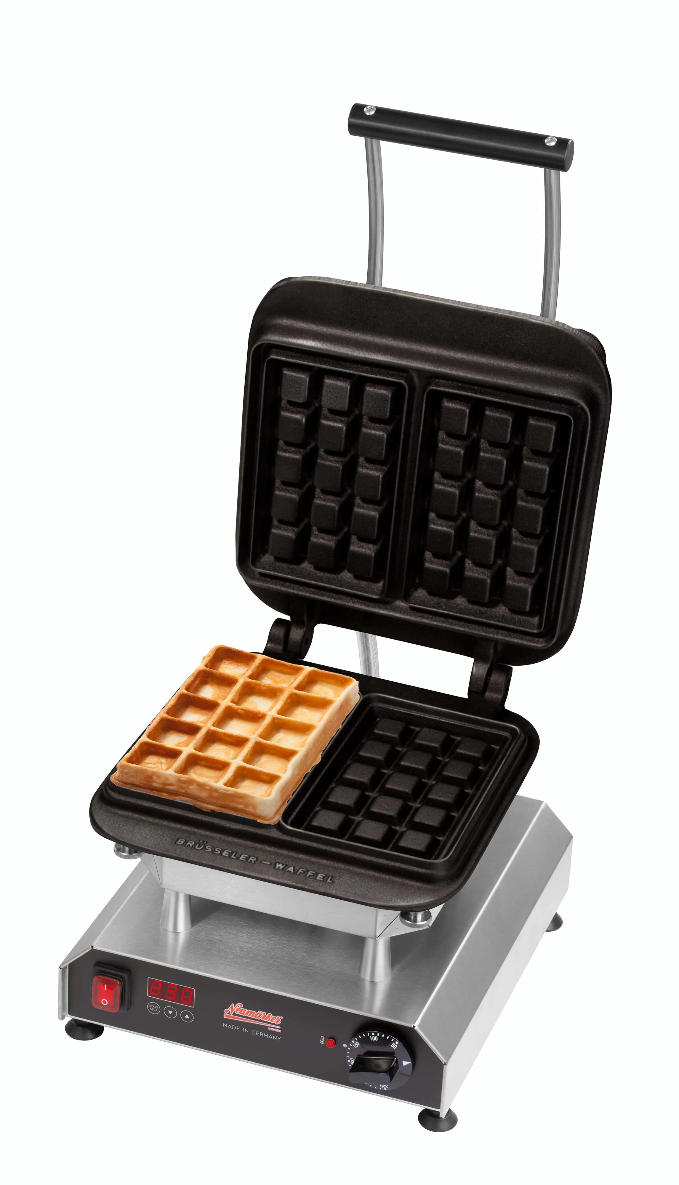 Bild von Neumärker Waffeleisen Thermocook® inkl. Brüsseler Waffel Wechselplatten (Gusseisen antihaftbeschichtet)